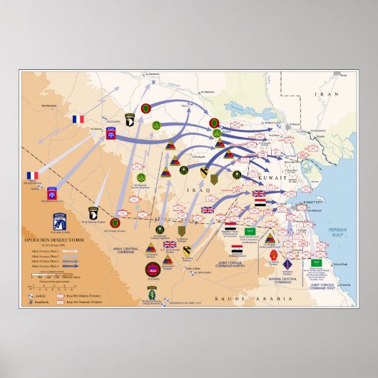 Landbetriebskarte 1991 des Wüstensturms Poster (Vorne)