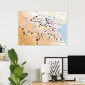 Landbetriebskarte 1991 des Wüstensturms Poster (Heimbüro)