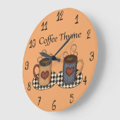 Landbevölkerung-Kunst-Küchen-Kaffee-Entwurf Große Wanduhr (Winkel)