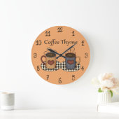 Landbevölkerung-Kunst-Küchen-Kaffee-Entwurf Große Wanduhr (Zuhause)