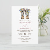 Landblumen Rustikaler Chic Budget QR-Code Hochzeit Einladung (Stehend Vorderseite)