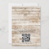 Landblumen Rustikaler Chic Budget QR-Code Hochzeit Einladung (Rückseite)