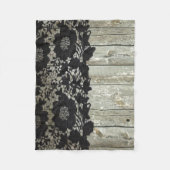 Landbohemian Black Spitzen altes rustikales Scheun Fleecedecke (Vorderseite)