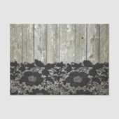 Landbohemian Black Spitzen altes rustikales Scheun Seidenpapier (Vorderseite)