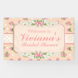 LandChic, Pfirsich-Rosen-Brautparty-Fahne Banner