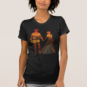 Landcowboy & Stadtmädchen Silhouette T-Shirt