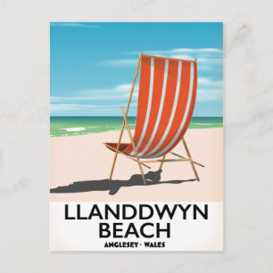 landdwyn Beach Anglesey Wales Reiseplakat Postkarte
