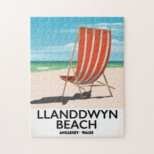 Landdwyn Beach Anglesey Wales Reiseplakat Puzzle