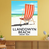 landdwyn Beach Anglesey Wales travel poster Leinwanddruck (Insitu (Wohnzimmer))