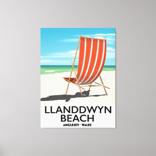 landdwyn Beach Anglesey Wales travel poster Leinwanddruck (Vorderseite)