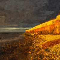 Landend End Sunset Enys Dodnan Armed Knight Cornwa