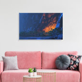 Landende (Nacht) Leinwanddruck (Insitu (Wohnzimmer))