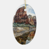 Landende Zion Nationalpark-Engel - Digital-Farbe Keramik Ornament (Rechts)