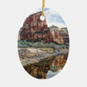 Landende Zion Nationalpark-Engel - Digital-Farbe Keramik Ornament (Vorne)