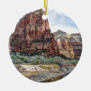 Landende Zion Nationalpark-Engel - Digital-Farbe Keramikornament