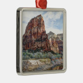 Landende Zion Nationalpark-Engel - Digital-Farbe Silbernes Ornament (Rechts)