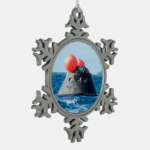 Landeplatz des Orion Spacecraft Fallschirms Schneeflocken Zinn-Ornament (Links)