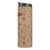 Länder Blume Handgezeichnetes Muster Tan Vintag Thermosbecher (Nach rechts gedreht)