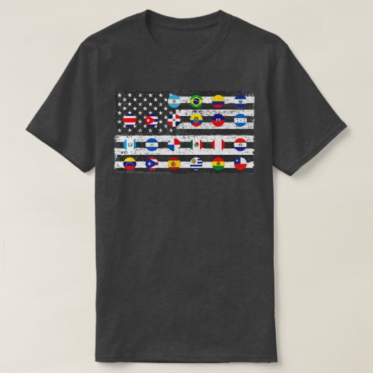 Länder Lateinamerikas - Halbjahrsflaggen T-Shirt (Design vorne)