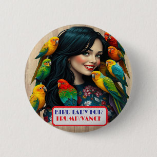 Länder-Mädels Vogel-Dame für Trump/Vance-Button Button
