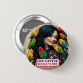 Länder-Mädels Vogel-Dame für Trump/Vance-Button Button (Vorne & Hinten)