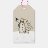 Länder Primitive Snowman-Geschenkmarken Geschenkanhänger (Vorderseite)