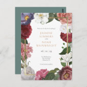 Länder Rose Imitate Gold Foil Save the Date Postkarte (Vorne/Hinten)