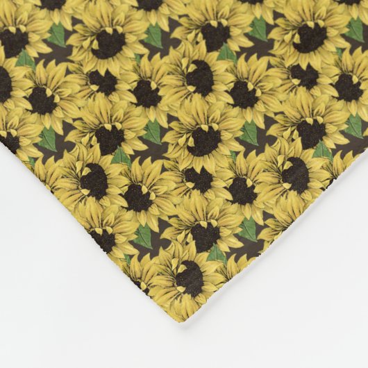 Länder-Sonnenblumen-Musterdecken-Würfe Fleecedecke (Ecke)