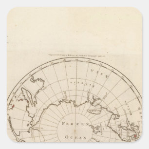 Länder stellen über den Nordpol auf Quadratischer Aufkleber