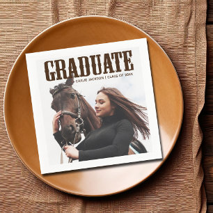 Länder Western Absolventenfoto Cowgirl Abschlussfe Serviette