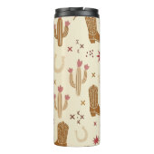 Länder-Western-Handgezeichnetes Muster-Monogramm-S Thermosbecher (Rückseite)