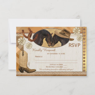 Länder-Western-Hochzeit-RSVP-Karte RSVP Karte
