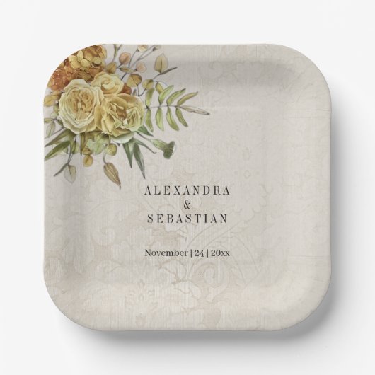 Länderarm und Blume von Boho Pappteller (Vorderseite)