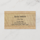 Länderbezogene Visitenkarten für Rustikal-Burlap Visitenkarte (Rückseite)