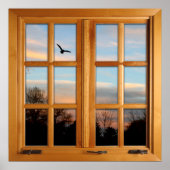 Länderbild mit Fenster "Bird Square Imitats" Poster (Vorne)