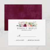Länderblock | Blume Hochzeit RSVP Reaktion Karte (Vorne/Hinten)