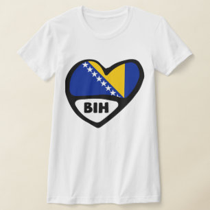 Ländercode Bosnien und Herzegowina Flagge Herz BIH T-Shirt