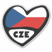 Ländercode des Landes Herz, CZE Aufkleber (Vorderseite)