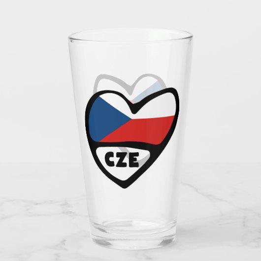 Ländercode des Landes Herz, CZE Glas (Rückseite)