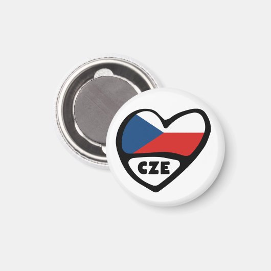 Ländercode des Landes Herz, CZE Magnet (Vorderseite/Rückseite)