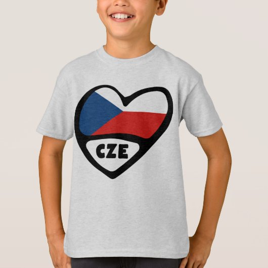 Ländercode des Landes Herz, CZE T-Shirt (Vorderseite)