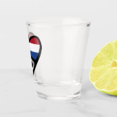 Ländercode Flaggenherz der Niederlande, NLD Schnapsglas (Rechts)