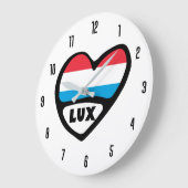 Ländercode Luxemburg, LUX, Lëtzebuerg Große Wanduhr (Winkel)