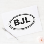 Ländercode mit Ihrem Initialauto Ovaler Aufkleber (Umschlag)