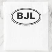 Ländercode mit Ihrem Initialauto Ovaler Aufkleber (Tasche)