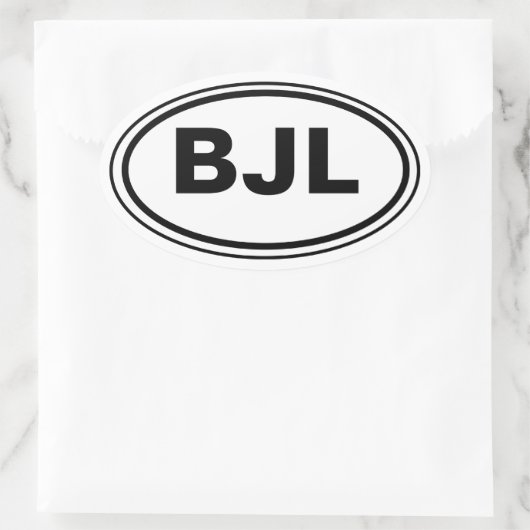 Ländercode mit Ihrem Initialauto Ovaler Aufkleber (Tasche)