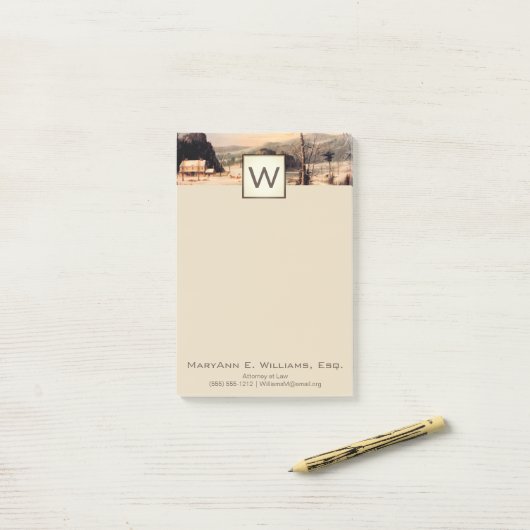 Länderdarstellung mit Monogramm Post-it Klebezettel (Auf Schreibtisch)