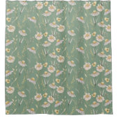 Länderdruck der Wiesenlandung auf grün Duschvorhang (Vorderseite)