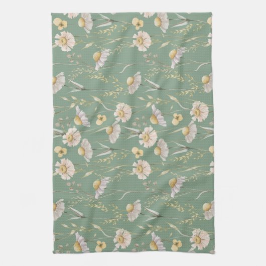 Länderdruck der Wiesenlandung auf grün Geschirrtuch (Vertikal)