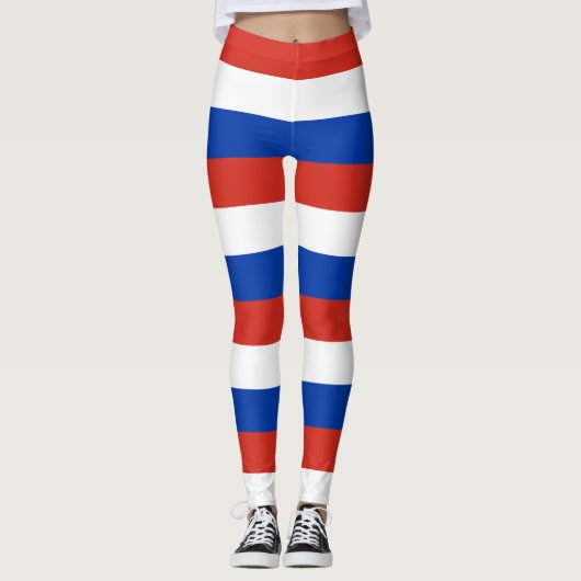 Länderfarben der russischen Flagge horizontal gest Leggings (Vorderseite)
